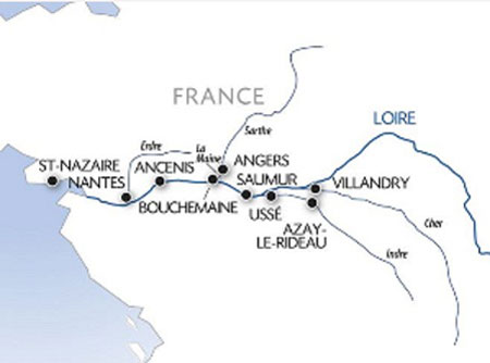 Crociera di Capodanno Loira, mappa del fiume